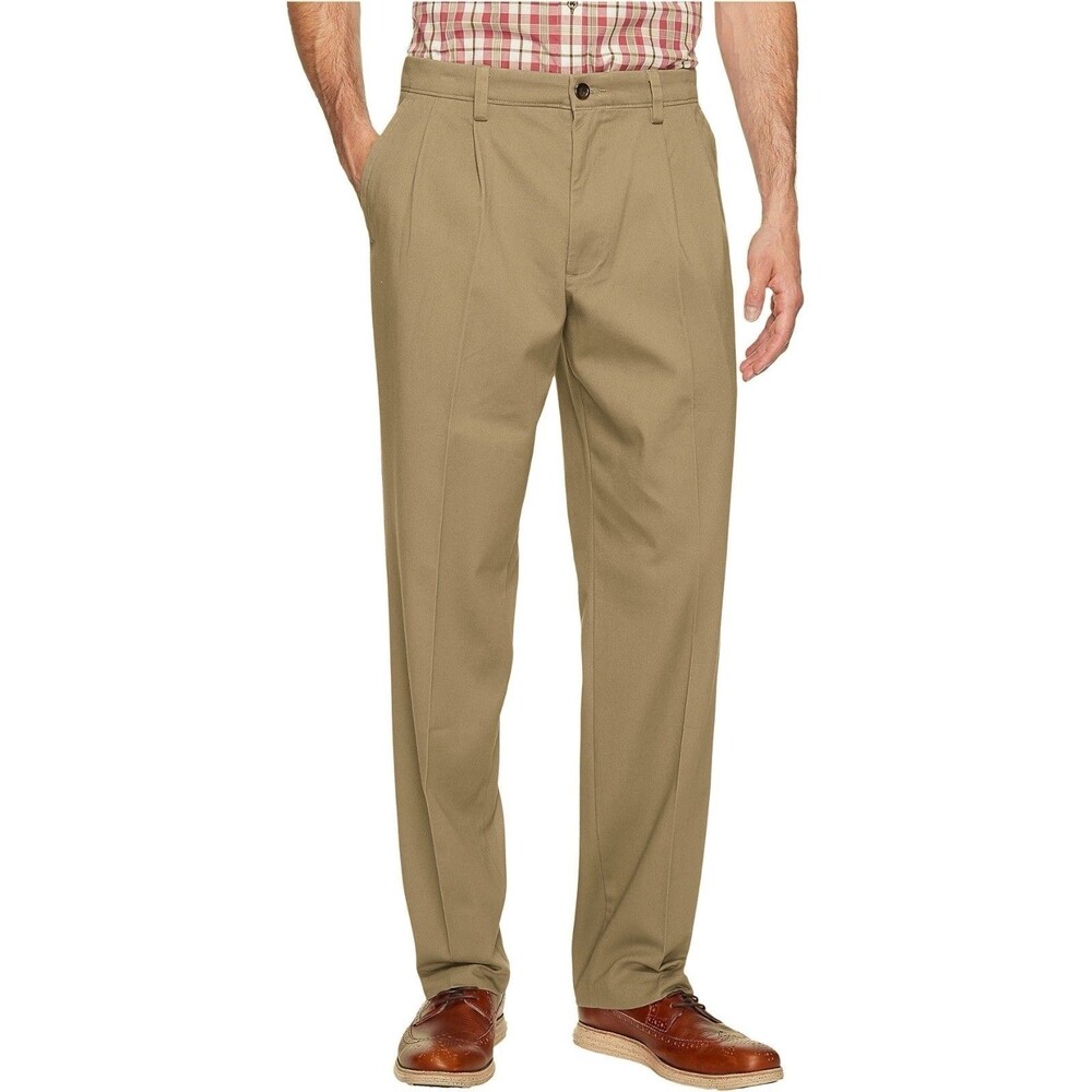 NWT Dockers ReCode Classic Fit Stain Repel Pleated Khaki Pants Men 36x34 (B3)